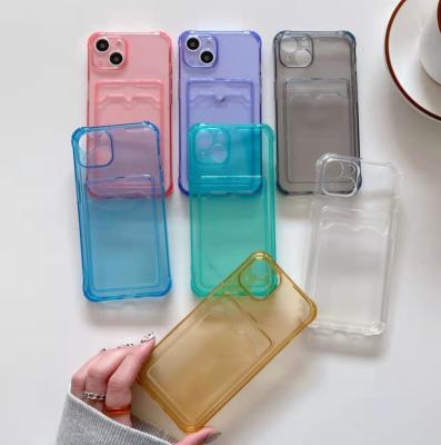 China Multicolor Tpu Card Insert Mobile Phone Case For iPhone 13 12 13PROMAX 13PRO 11 11PROMAX for sale