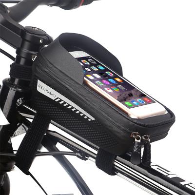 China Hard Saddle Bag Front Beam Tube Touch Screen Mobile Phone Bike Mountain Bag Bike Shell 19*10*8cm Riding Equipment for sale