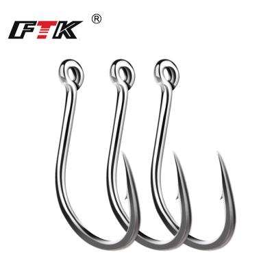 China HIBT FTK-92558 100pcs High Carbon Steel Barbed Fishhook AD Carp Ringed Cat Hook for sale