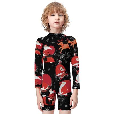 China Factory direct print long sleeve zipper children's plus size OEM one-piece swimwear baby boy for sale