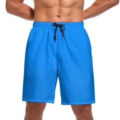 China 2021 Wholesale Elastic Logo Swim Men Swimming Trunks Anti-wrinkle Solid Color Custom Quick Dry Sports Surf Board Beach Shorts for sale