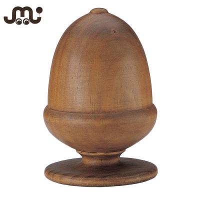 China Easily Assembled Polished Smooth Acorn Fence End Cap , Carved Wood Acorn Fence Post End Cap for sale