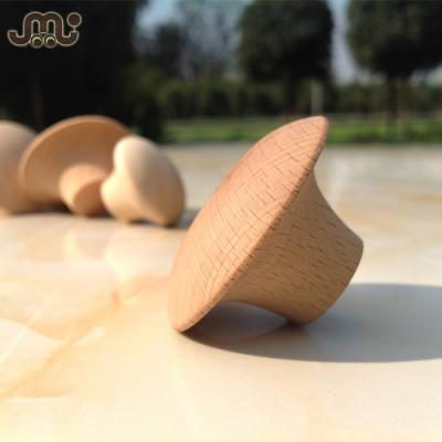 China Round Cabinet High Quality Smooth Beech Wood Door Knob for sale