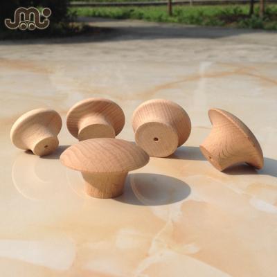 China Unfinished Wood Cabinet Drawer Knob, Smooth Wood Shower Knob, Custom Natural Wood Knob for sale