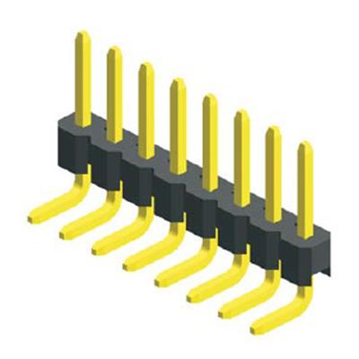 China PCB 2.54mm Pitch Row 5 Right Angle Single Pin Male Connector for sale