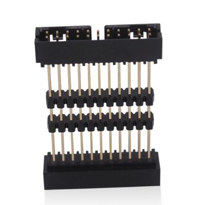 China PCB 4 To 25 Pins Double Layer 2.54mm Box Header for sale