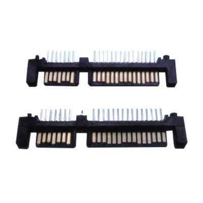 China PCB 7+15 Pins Front End Type SATA Right Angle Solder Connector for sale