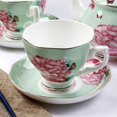 China Viable Custom Decal Design Porcelain Coffee Cup And Saucer for sale