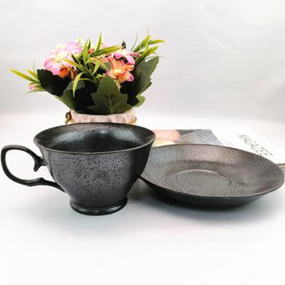 China China Manufacturer 250ml Sustainable Ceramic Espresso Coffee Cup And Saucer for sale