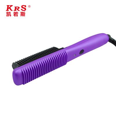 China For Home Use Tourmaline Classic Tools Power Cord With Teeth Steam Heating Flat Iron Titanium Flat Hair Brush for sale