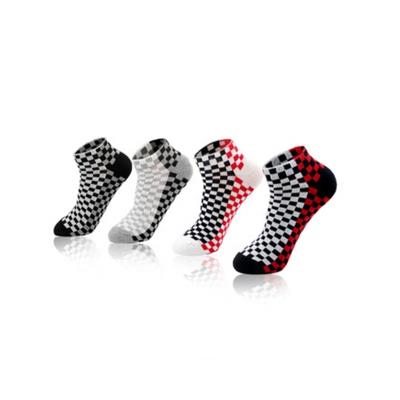 China Anti-Bacterial men's ankle socks boat socks running sport socks comfortable houndstooth for sale