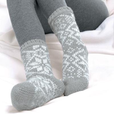 China Home Socks Ladies Double-Layer Soft Winter Socks Comfortable Women Home Socks With Snow Design for sale