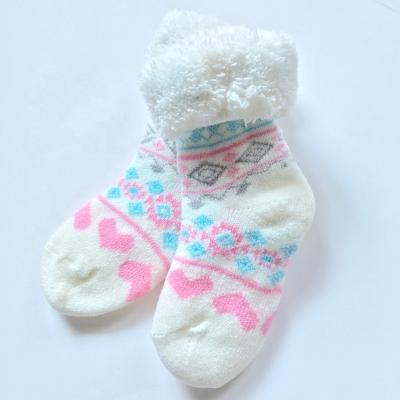 China Anti-skid Winter Double Layer Indoor Thick Socks With Anti-skid Dots for sale