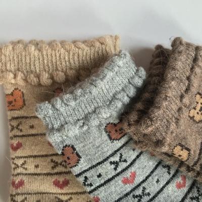 China Soft touch winter wholesale ladies rabbit/goat wool fabric angora socks for indoor women for sale