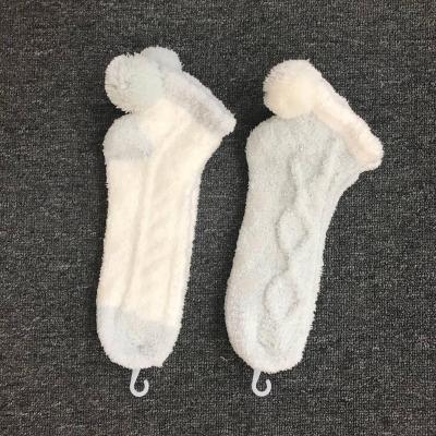 China Anti-slip women comfortable socks with pompom for sale