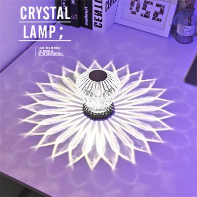 China Portable Creative Crystal Table Lamp Touch Remote Control Acrylic Night Lamp USB Rechargeable Bedside Lamp LED Night Light Room Lights Decoration for sale