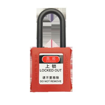 China Widely Used High Nylon Shackle Insulated ABS Plastic Loto 38mm Security Padlock for sale