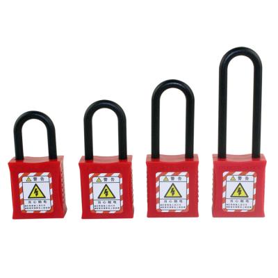 China Red LOTO Plastic ABS Body Security Lockout Tagout Lock Padlock Widely Used With Different Keyed for sale