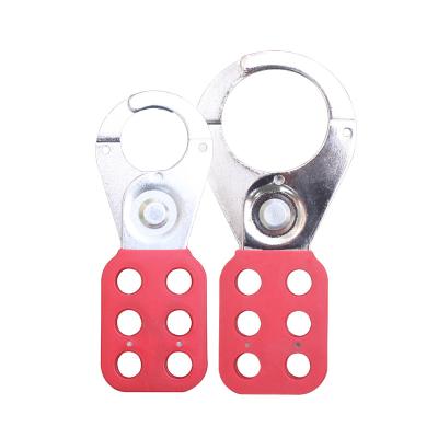 China Aluminum fireproof flower 1'' 1.5'' 25mm 38MM 6hole Red Nylon Insulation Steel Safety Lockout Hasp Locks With Jaw for sale