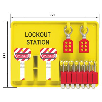 China Grade Seven Plank Security Lockout Tagout Station Shock Resistance Padlock Station for sale