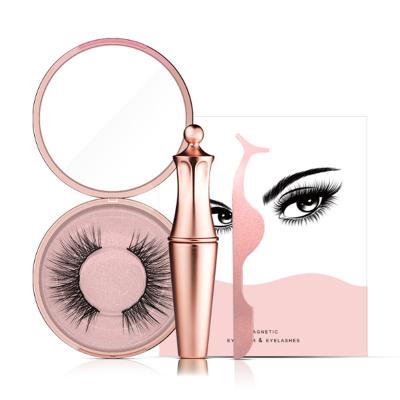 China Deeply new 2019 hot magnetic liquid eyeliner and magnetic false eyelashes and tweezers set waterproof durable eyeliner false eyelashes for sale