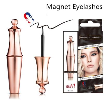 China Waterproof Magnetic Liquid Eyeliner Eye Liner Rose Gold Bottle Makeup Cosmetic Waterproof Easy To Wear Quick Dry Liquid Eyeliner for sale