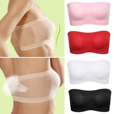 China Lady Tube Top Bra Seamless Bandeau Breathable Underwear Women Strapless Breathable Stretch Diaper for sale