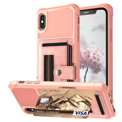 China Shockproof For iPhone XS MAX Credit Card Case PU Leather Flip Wallet Cover Holder Hard Back Cover For iPhone XR/XS X for sale