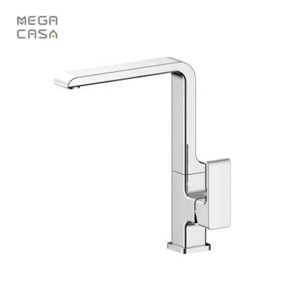 China Without Diverter Deck Brass Mounted Bathroom Basin Faucet Faucet Water Square Basin Faucet Cold-Hot Mixer Black for sale