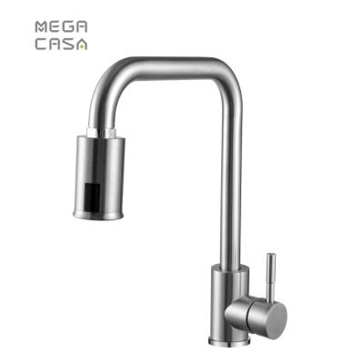 China High Quality Smart Sense Faucets Stainless Steel Mixers Hose Hot Cold Touchless Sensor Kitchen Faucet for sale