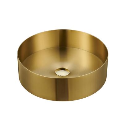 China Modern Modern Gold SS 304 Toilet Basins Over Counter Hand Wash Bathroom Basin for sale