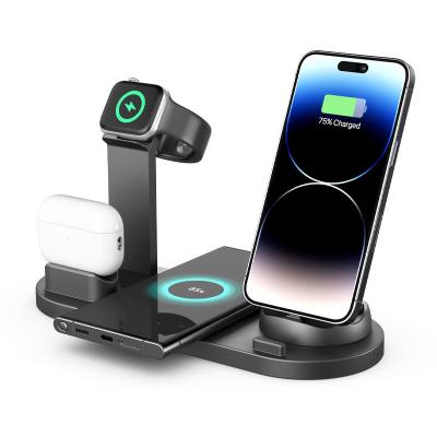 China Mobile Phone Amazons Best Seller On Alibaba Most Sold Product Fast 3 Qi AirPods IWatch Phone 6 in 1 Wireless Charger for sale