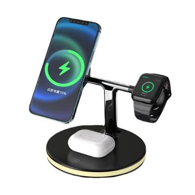 China Mobile Phone New design Multifunctional breathing light 6 in1 4 in1 3 in 1 Wireless Charger Fast Charging Dock Stand Desktop Charging Station for sale