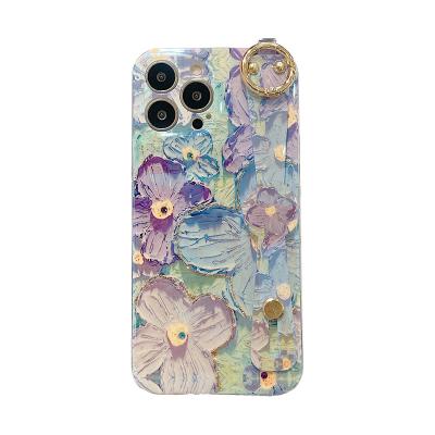 China Shockproof Factory Price Original Quality  Ins Style Oil Painting Flower Shockproof Phone Case For iPhone 14 Pro Max for sale