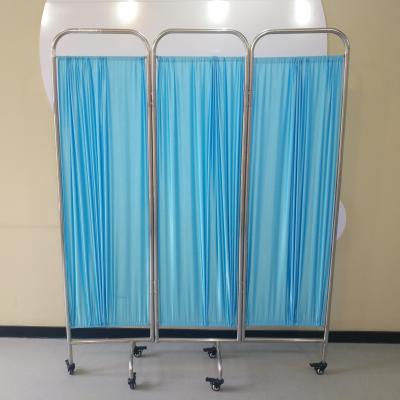 China Hospital Ward Screen Hot Sales Stainless Steel Hospital Furniture 3 Medical Bedside Times Ward Screen for sale