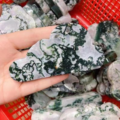 China China Wholesale Natural Moss Agate Clouds With Green And White Colors So Cute Crystal for sale