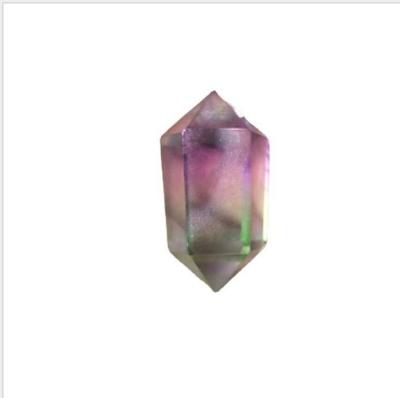 China China Natural Rainbow Aura Wands Dominate Plated Quartz Clear Double Ended Point For Gift for sale