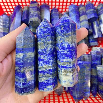 China China Natural Lazuli Dots Tower Shining With Green Color Crafts Crystal Stone for sale