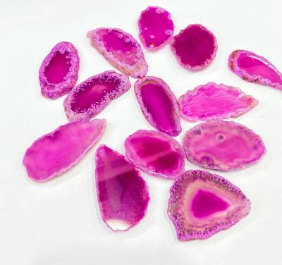 China China Natural Pink Powder Agate Slice Healing Stone For Decorative Gifts for sale