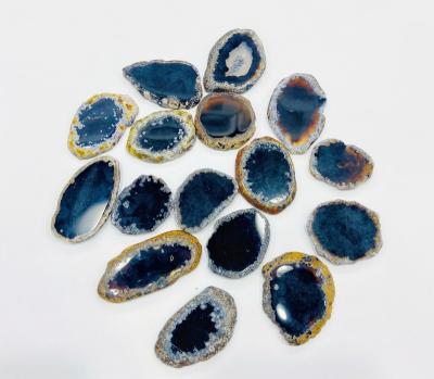 China Wholesale Natural High Quality Black Donghai Agate Slice for Decorating Gifts for sale