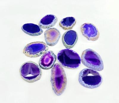 China Donghai Wholesale High Quality Slices of Natural Violet Agate for Decorate and Gifts for sale