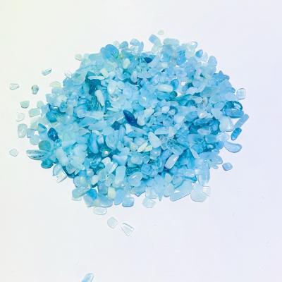 China China Guaranteed Unique Blue Green Crushed Stone Crystal Gravel Chips Decorated Quality Item for sale