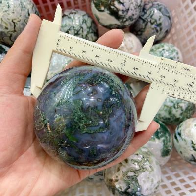 China Travel agency Moss Agate natural healing crystal druzy sphere for gift or decoration for sale