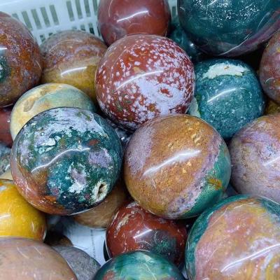 China China Wholesale Crystal Ocen Jasper Sphere Green Color Very Dark for sale