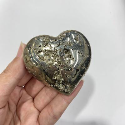 China China Pyrite Stone Carving Hearts Shape Stones Heart Shaped Gemstone For Healing Stones for sale