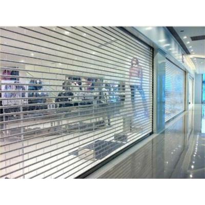 China Anti-theft Polycarbonate Door Rolled Polycarbonate Roller Shutter Folding Transparent Door for sale