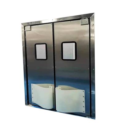 China Energy Efficient Double Swing Door Kitchen Indoor Swing Entrance Door Traffic Restaurant for sale