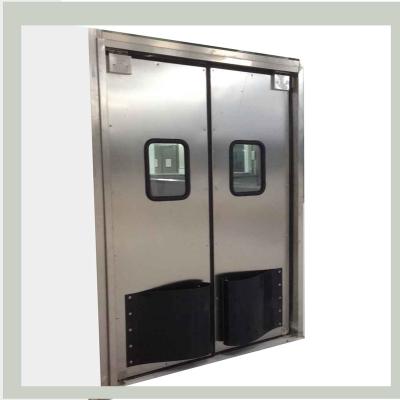 China Energy Efficient 2.5*2.5 Kitchen Swinging Stainless Steel Swing Door With Bumper for sale