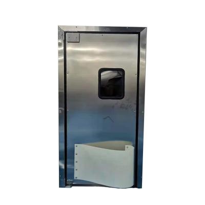 China Waterproof Food Industry Restaurant Traffic Swing Single Doors With White Bumper Plate for sale