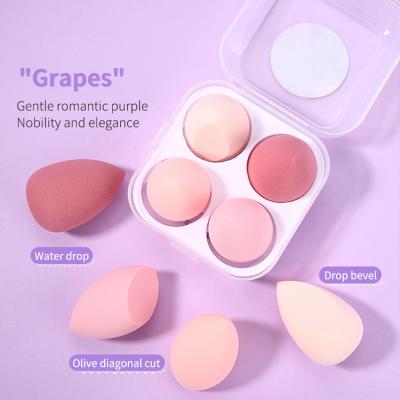 China Custom Expanding Makeup Sponge Yousha OEM Beauty Sponge 4pcs Cosmetics Make Up Powder Puff Makeup Sponge Blender With Packaging Box YF219 for sale